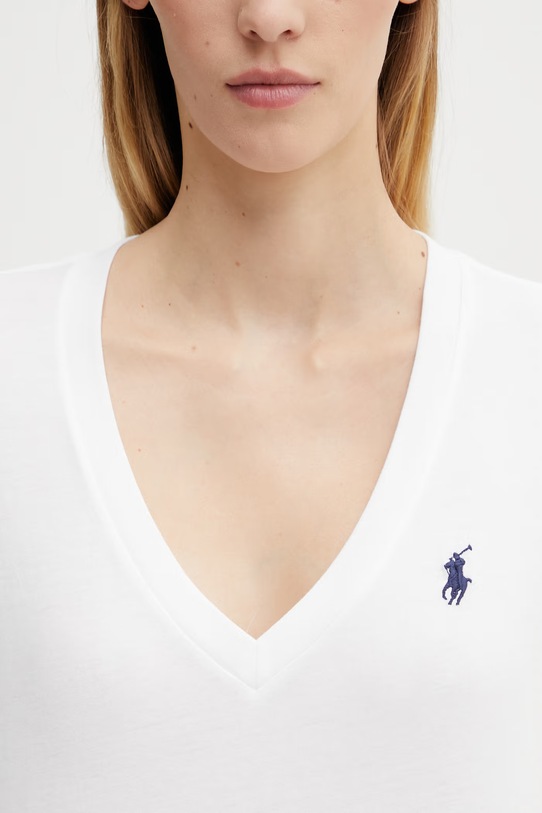 Βαμβακερό μπλουζάκι Polo Ralph Lauren λευκό 211902403