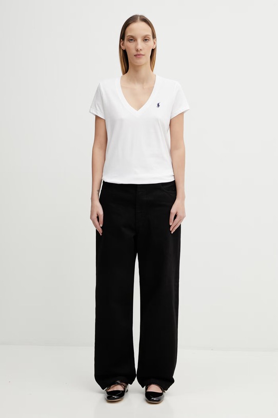 Βαμβακερό μπλουζάκι Polo Ralph Lauren 211902403 λευκό