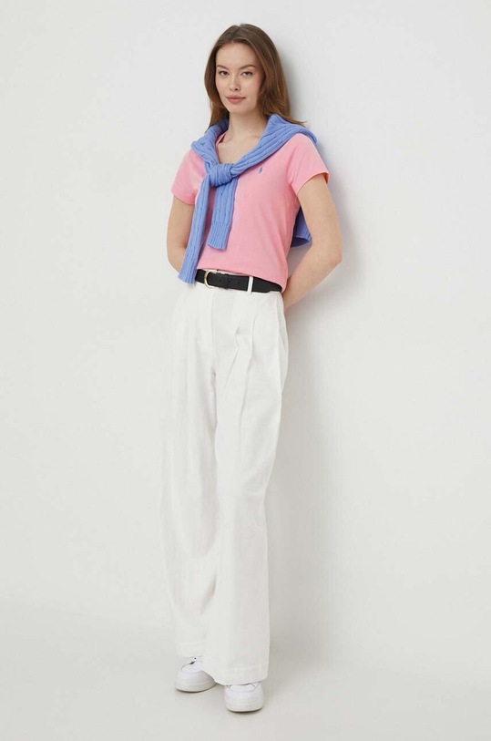 Бавовняна футболка Polo Ralph Lauren 211902403 рожевий AA00