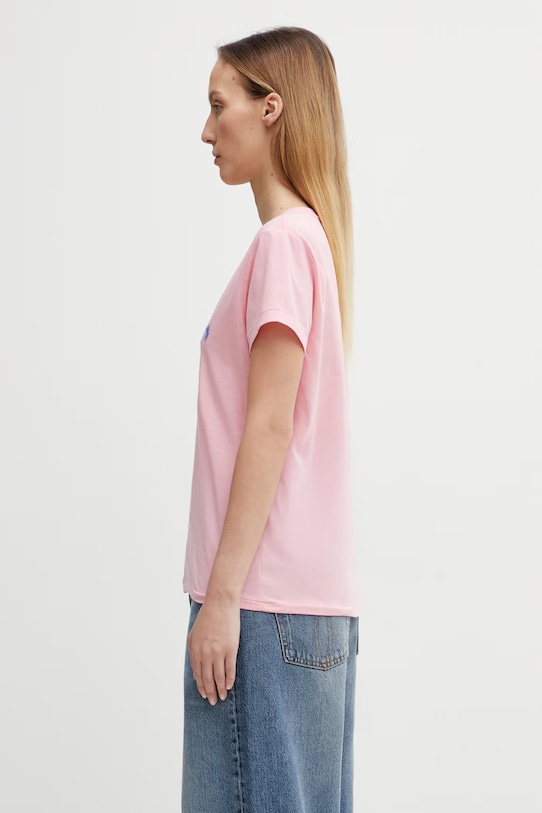 Памучна тениска Polo Ralph Lauren 211902403 розов AA00