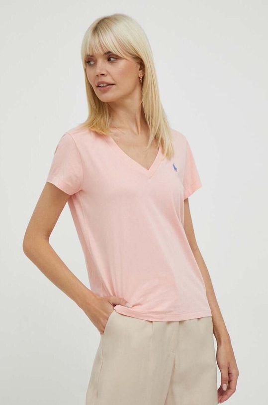 Polo Ralph Lauren tricou din bumbac uni roz 211902403