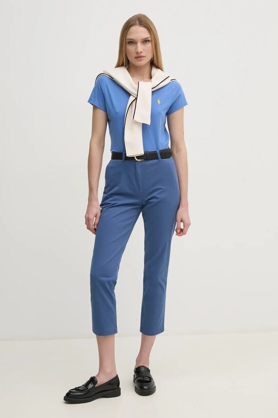 Хлопковая футболка Polo Ralph Lauren 211902403 голубой AA00