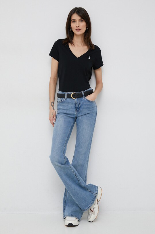 Βαμβακερό μπλουζάκι Polo Ralph Lauren 211902403 μαύρο AA00