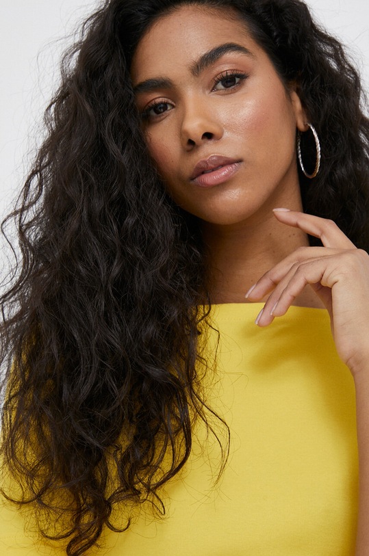 Lauren Ralph Lauren t-shirt γυναικείο με βαμβάκι κίτρινο 200654963