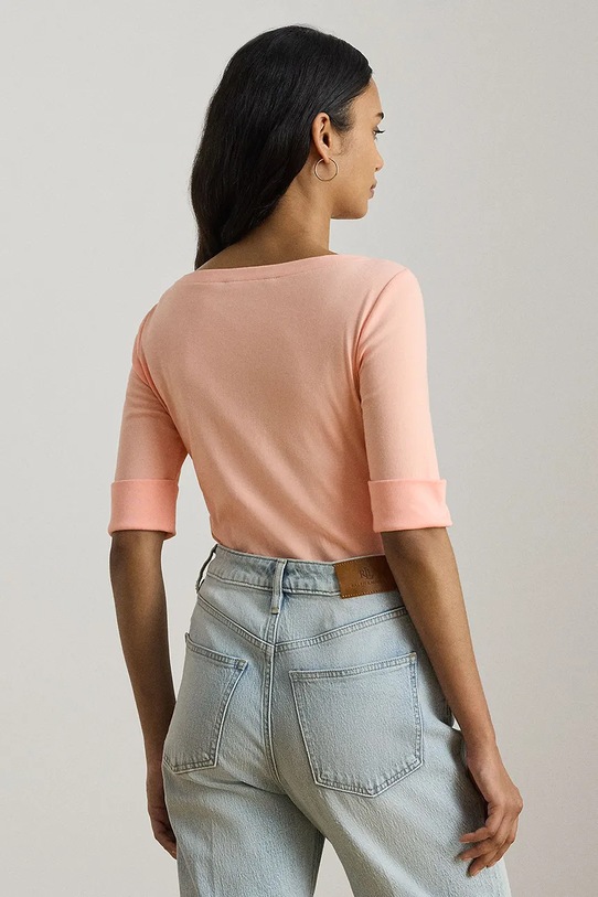 Lauren Ralph Lauren t-shirt damski z bawełną 200654963 pomarańczowy SS26