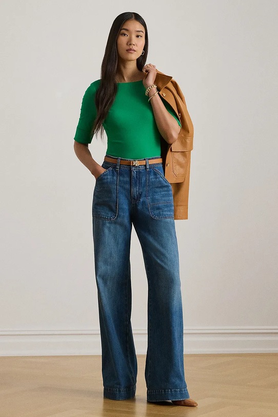 Odzież Lauren Ralph Lauren t-shirt 200654963 zielony