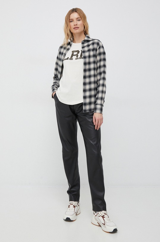 Lauren Ralph Lauren tricou din bumbac 200889219 bej SS23