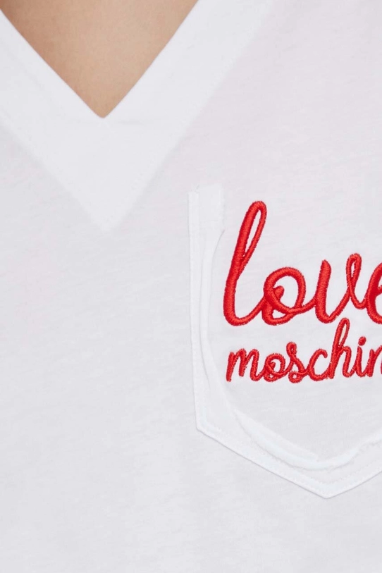 Love Moschino t-shirt bawełniany W.4.H91.01.M.3876 biały