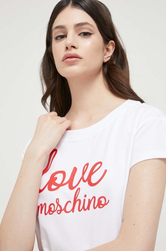 Bavlněné tričko Love Moschino bílá W.4.F30.3P.M.4405