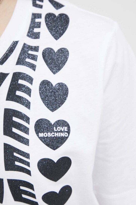 Хлопковая футболка Love Moschino W.4.F15.4H.M.3876 белый