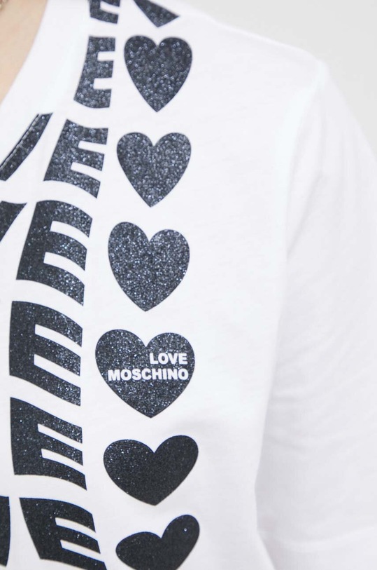 Love Moschino t-shirt bawełniany W.4.F15.4H.M.3876 biały