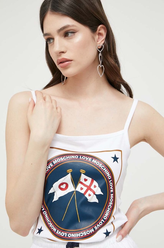 Love Moschino top alb W.4.H89.01.E.1951