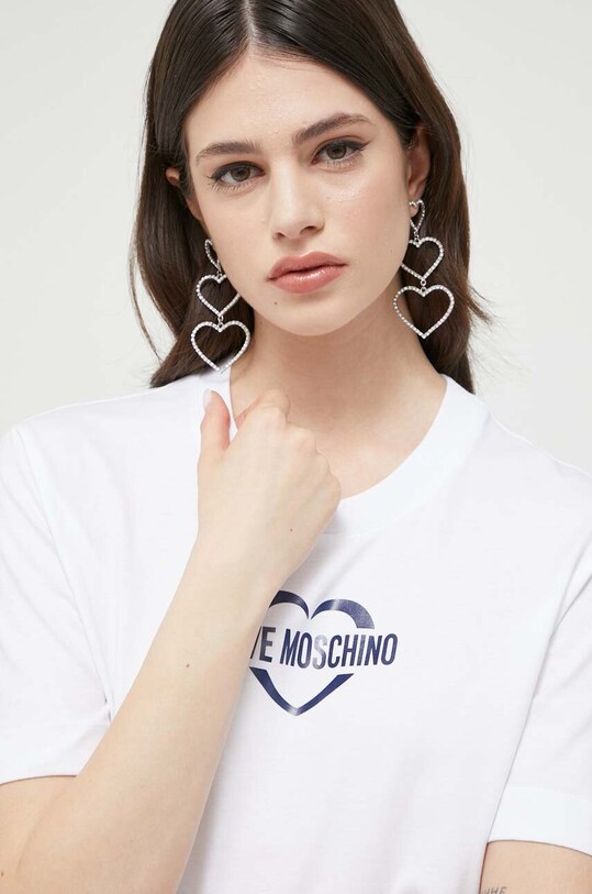 Love Moschino t-shirt bawełniany biały W.4.H06.38.M.3876