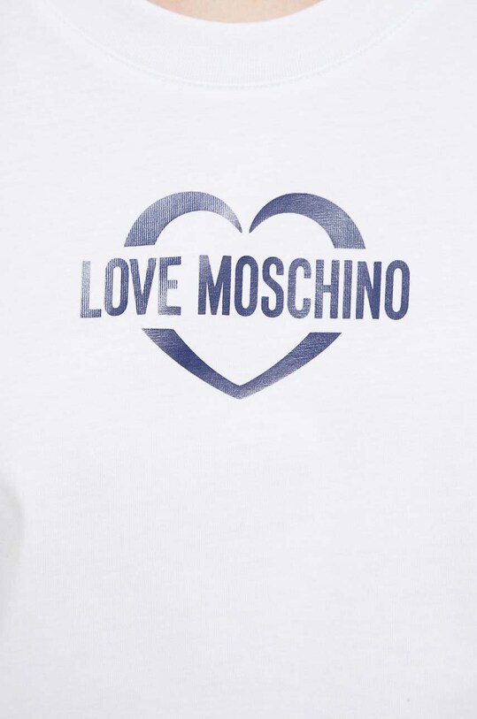 Love Moschino t-shirt bawełniany W.4.H06.38.M.3876 biały