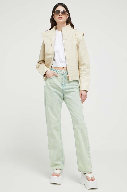 Bavlněné tričko Love Moschino W.4.H97.01.M.3876 bílá SS23