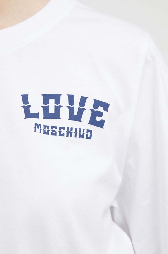 Bavlněné tričko Love Moschino W.4.H97.01.M.3876 bílá