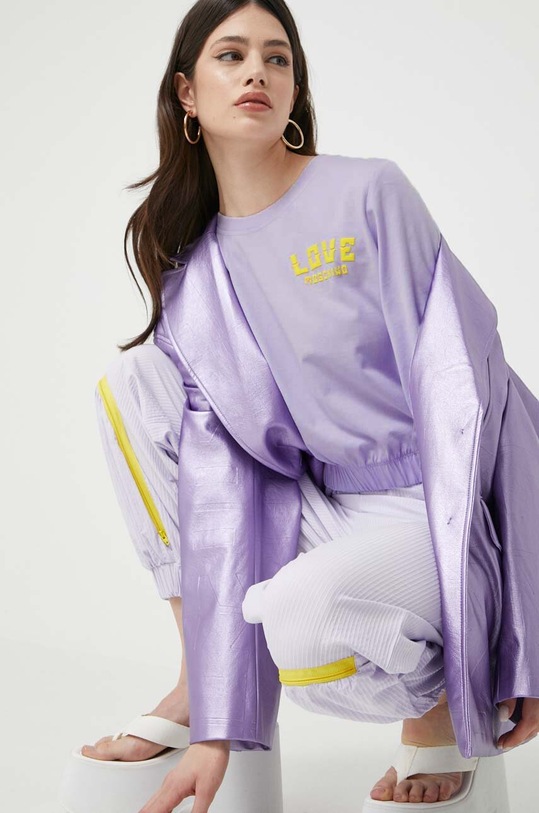 Love Moschino tricou din bumbac violet W.4.H97.01.M.3876