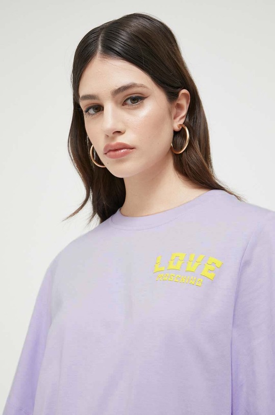 Love Moschino tricou din bumbac W.4.H97.01.M.3876 violet