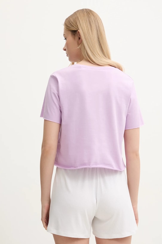 Bavlněné tričko Guess E02I01.JA914 fialová SS25