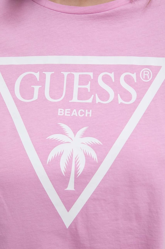Bavlněné tričko Guess E02I01.JA914 růžová