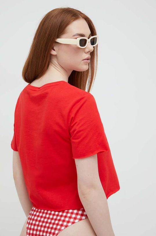 Guess t-shirt bawełniany E02I01.JA914 czerwony SS25