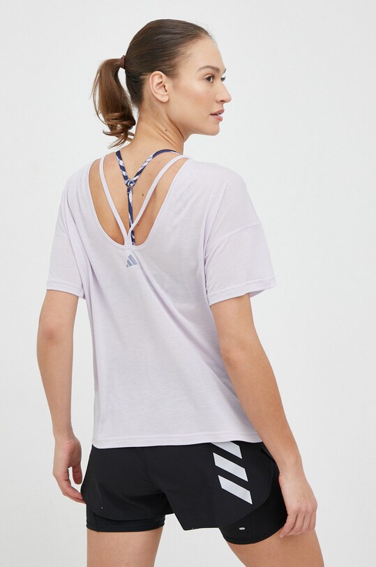 adidas Performance t-shirt do jogi Yoga Studio pozostałe fioletowy HR5079