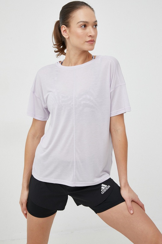 adidas Performance t-shirt do jogi Yoga Studio HR5079 fioletowy SS23