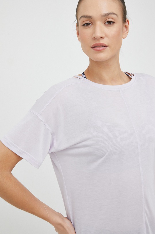adidas Performance t-shirt do jogi Yoga Studio fioletowy HR5079