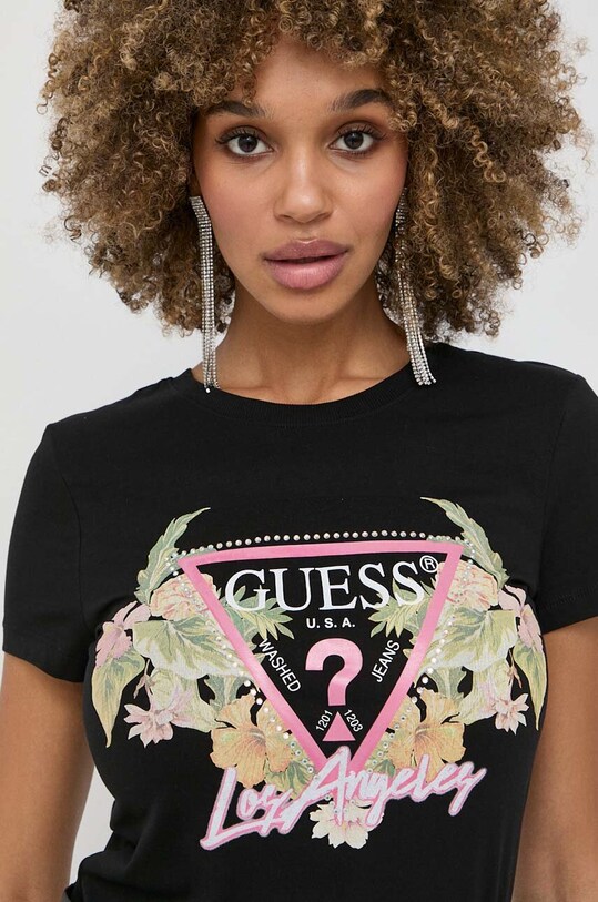 Тениска Guess черен W3GI41.J1314