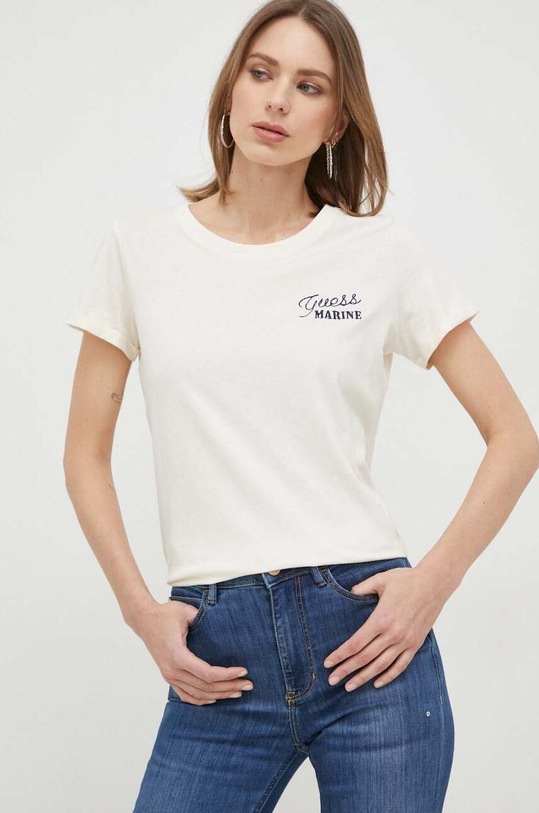 Tričko Guess nášivka béžová W3GI37.K46D1