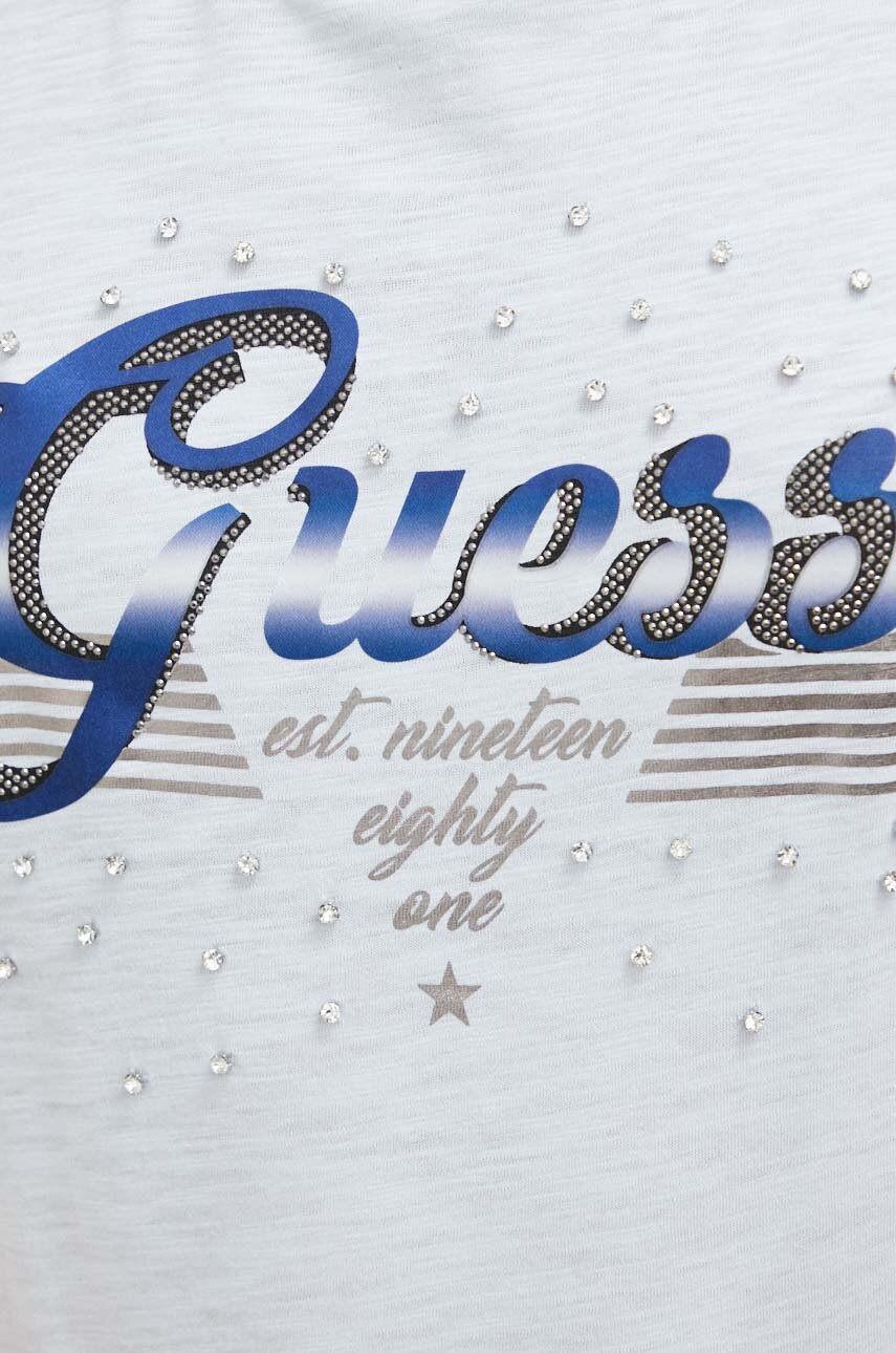 Bavlněné tričko Guess W3GI33.KB3P0 modrá