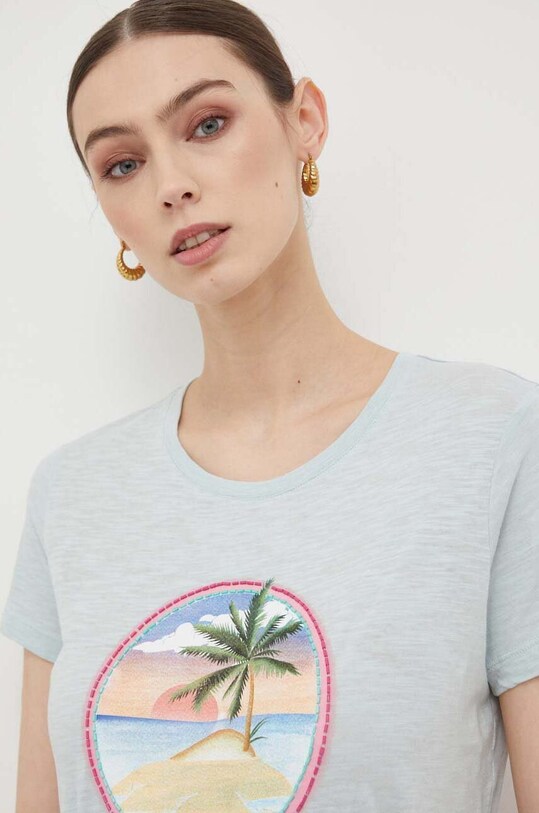 Guess tricou din bumbac verde W3GI29.KB1P0