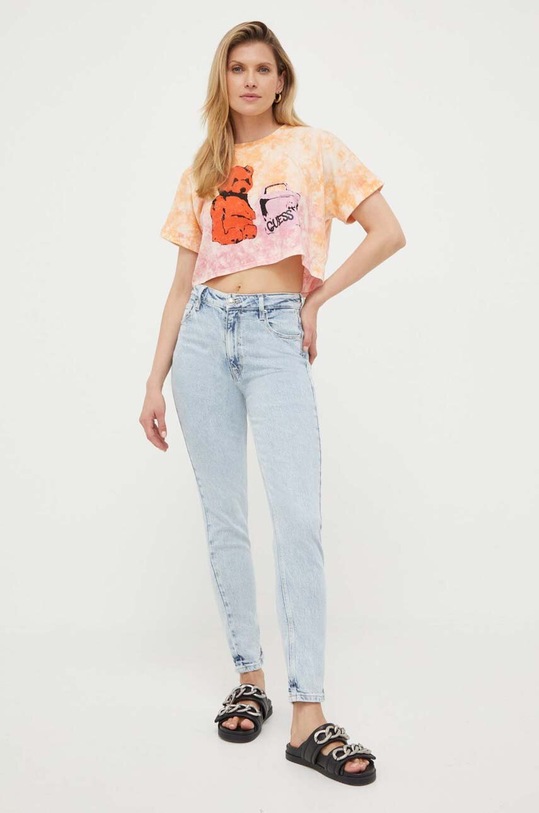 Бавовняна футболка Guess x Banksy W3GI62.K9RM4 барвистий SS23