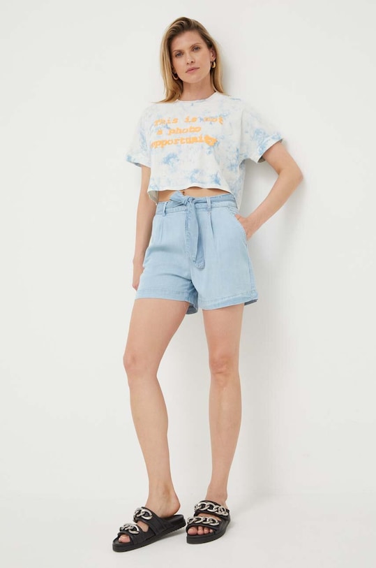 Guess t-shirt in cotone x Banksy W3GI54.K9RM4 blu SS23