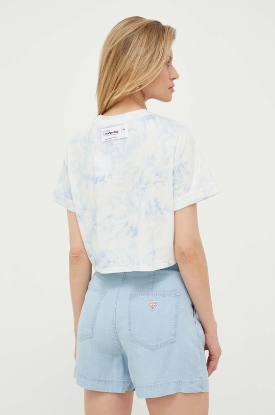 Abbigliamento Guess t-shirt in cotone x Banksy W3GI54.K9RM4 blu