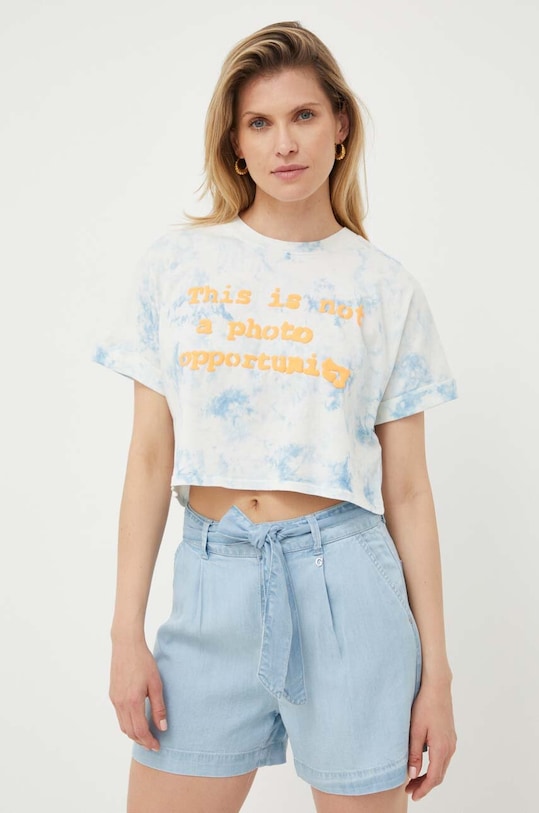 Guess t-shirt in cotone x Banksy blu W3GI54.K9RM4