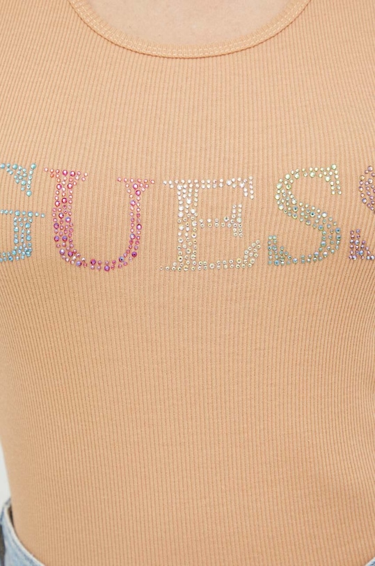 Guess top bawełniany W3GP43.K9I51 pomarańczowy