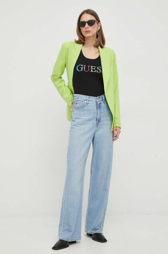 Guess top bawełniany W3GP43.K9I51 czarny SS23