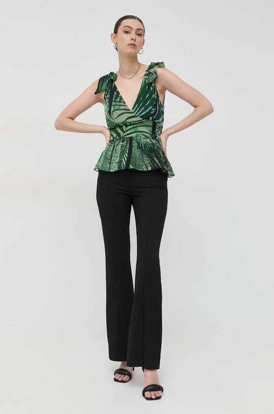 Guess bluzka z domieszką jedwabiu W3GH92.WE550 zielony SS23