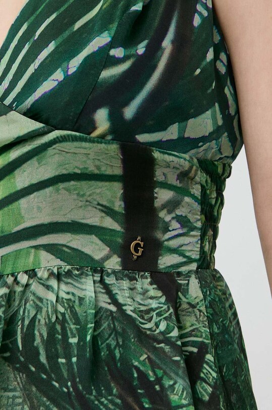 Guess bluzka z domieszką jedwabiu W3GH92.WE550 zielony