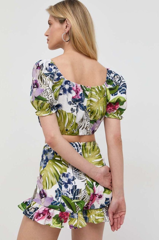 Odzież Guess bluzka lniana W3GH29.WCWA0 zielony