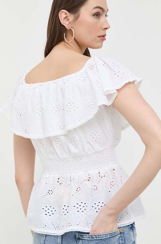 Odzież Guess bluzka bawełniana W3GH89.WFG40 biały