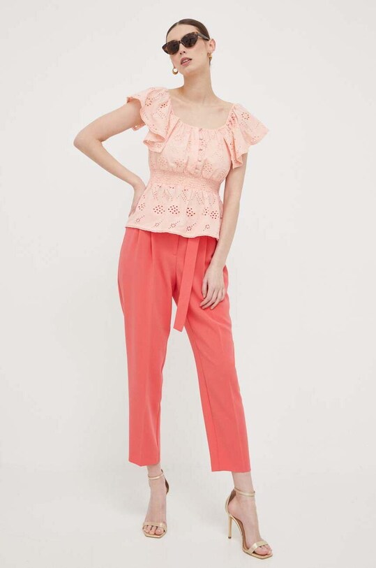 Bavlněná halenka Guess W3GH89.WFG40 oranžová SS23