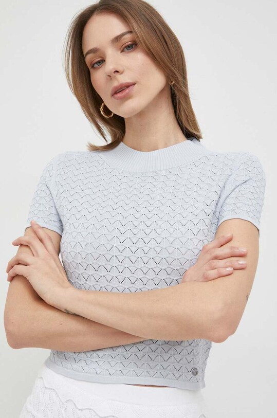 Тениска Guess вталена син W3GR40.Z2U00