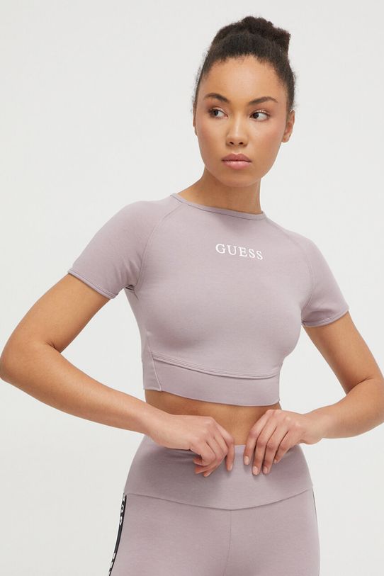 Guess t-shirt ALINE z elastanem fioletowy V3RP16.KABR0