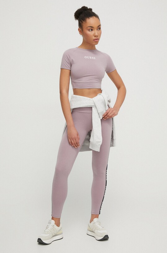 Футболка Guess V3RP16.KABR0 фиолетовой SS24
