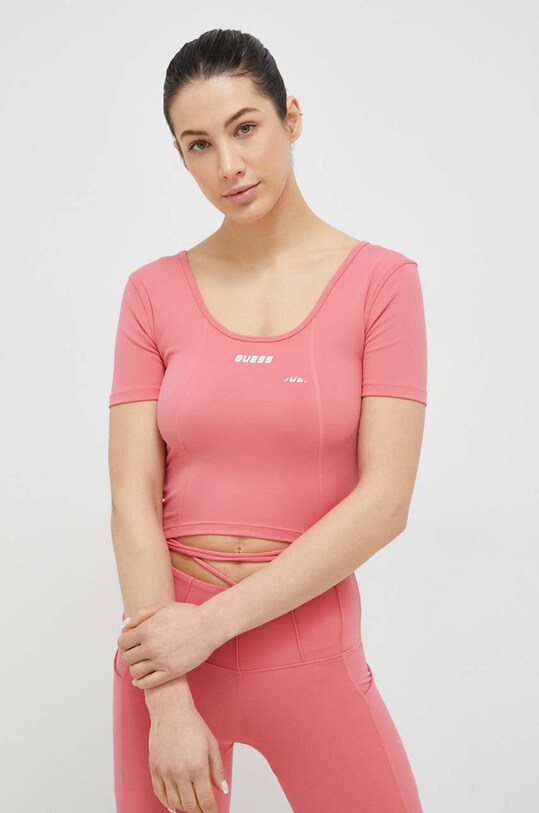 Футболка Guess slim розовый V3GP04.MC04Z