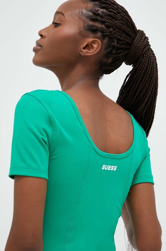 Guess t-shirt z elastanem zielony V3GP04.MC04Z