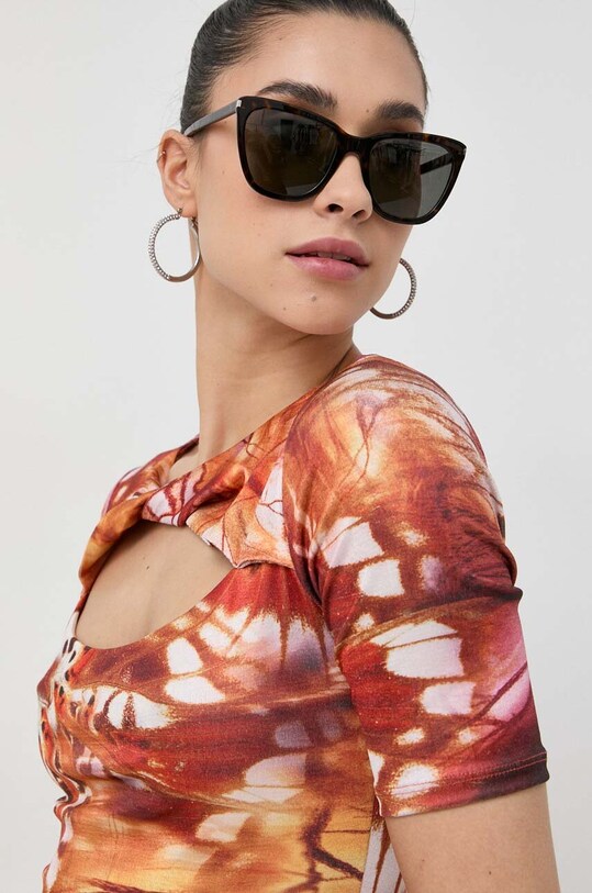 Футболка Guess slim помаранчевий W3GP10.KBEM0