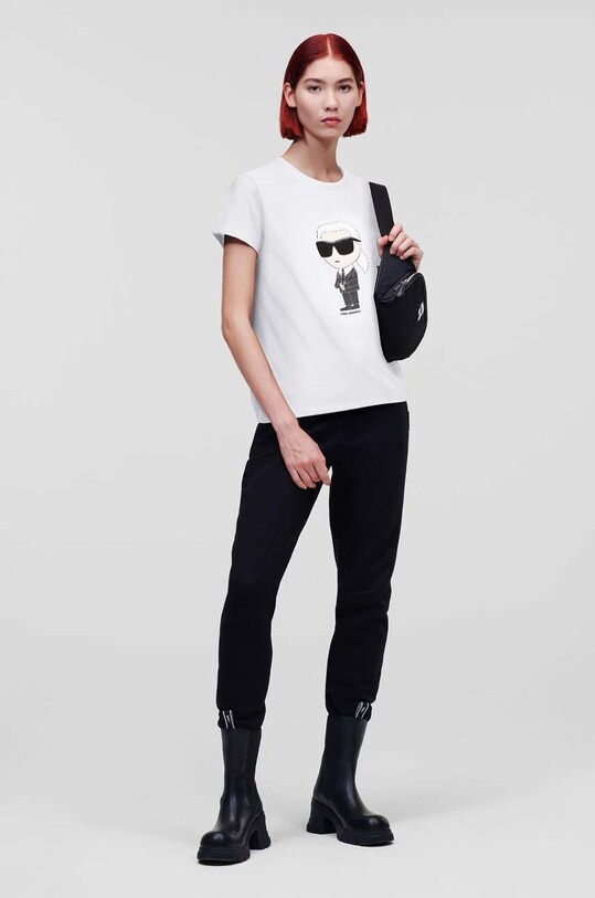 Хлопковая футболка Karl Lagerfeld 230W1700 белый
